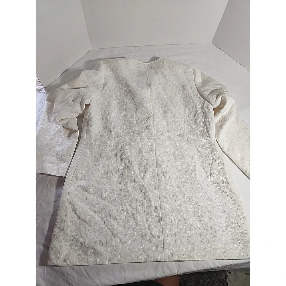 Vintage Sag Harbor Ivory Quilted Mid Length Coat Size 14‎